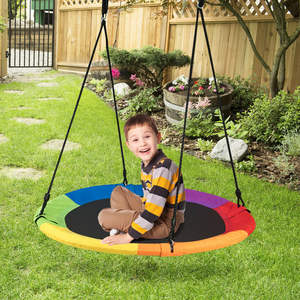 Columpio de Patio Colgante Tipo Platillo de 39 Pulgadas, Colorido, Ajustable en <span class=keywords><strong>Altura</strong></span> para Niños - Product Image 3