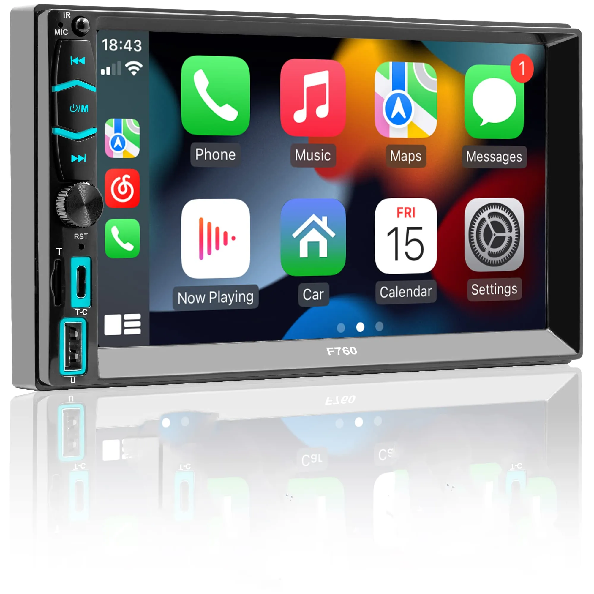 , 7 אינץ HD LCD צג מסך מגע, Bluetooth, סאב, סוג-C/USB/SD נמל, A/V קלט, AM/FM רכב רדיו מקלט, SWC, גיבוי מצלמה