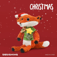 Peluche de chien personnalisée de qualité supérieure avec logo, thème Noël, super douce, oreilles mobiles, pour fêtes, prix de gros direct usine
