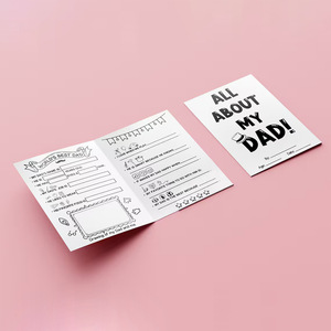 Alles über meinen Vater: Ausfüllbares Buch, Vatertags-DIY-Erinnerungstagebuch, gefaltete Grußkarte, Aktivitätsgeschenk für Kinder zum Vatertag - Product Image 3