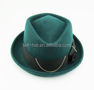Mode 100% laine feutre noir <span class=keywords><strong>Dent</strong></span> Fedora chapeau - Product Image 4