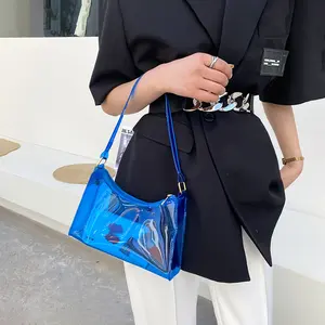 नई डिजाइन पीवीसी जेली पारदर्शी Crossbody फैशन जंगली मिनी कैंडी रंग कंधे छोटे बैग ले जाना महिलाओं के लिए लड़की