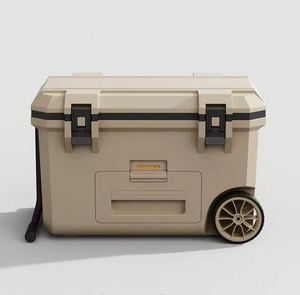 Wholesale Hot Sell New Idea Dry Wet Zoning <b>Plastic</b> <b>Wheels</b> Pull Rod Insulated Box Drawer Camping Cooler Box for Outdoors - Product Image 3