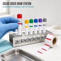 Rouleau d'étiquettes de couleur personnalisées pour tubes de prélèvement sanguin, autocollants thermosensibles alignés avec les couleurs standard des bouchons de tubes