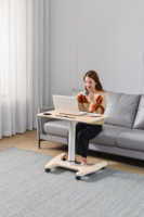 Escritorio de ordenador de madera de altura ajustable de diseño moderno, elevador neumático, muebles de vidrio convenientes para el hogar, balcón, oficina, estudio