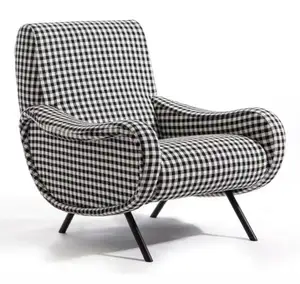 Moderne Eenvoudige Stof Enkele Zwarte En Witte Rooster Fauteuil Designer Hotel Leisure Stoel