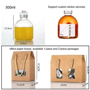 Botella de Vidrio Transparente Personalizada de 250ml, 300ml, 500ml, Tipo Campana, para Vino, Kombucha, Café Frío - Product Image 4