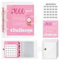 Mini A7 Größe Lose blatt Binder Klar PVC Ring Buch Gedruckte Einsparungen Herausforderung Geld Budget Journal Geld umschläge Aufkleber PU