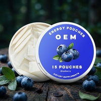 L-Glutamine Energy Oral Pouch - Marque Blanche Saveur Myrtille Sachet Énergisant Instantané Soutien Concentration & Endurance