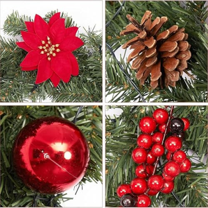 Lot de 6 couronnes de Noël modernes en PE vert écologique de 50 cm, vente en gros d'usine, pour la décoration de Noël à la maison - Product Image 5