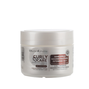Crema Reconstructiva Intensiva 3 en 1 Thader Pharma Curly Care, Nutritiva y Orgánica para Cabello Rizado/Con Ondas, con Aceite de Coco y Macadamia - Product Image 1