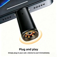 Briquet électronique portable mini à soufflerie, coupe-vent, en métal, compatible avec les téléphones Type C