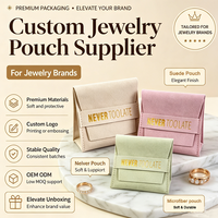 Pochette d'emballage pour bijoux, anti-poussière, avec logo personnalisé, 8*8cm, légère, gaufrée, pliée, petite enveloppe, en velours microfibre