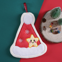 Christmas Novelty Coral Fleece Hand Towels (Hanging) Thickened Absorbent Wholesale for Decoration