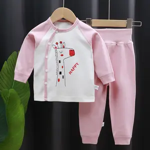 Prodotti per bambini di tutti i tipi pigiama semplice 100% cotone top e pantaloni vuoti set pigiama in tinta unita per bambini carini