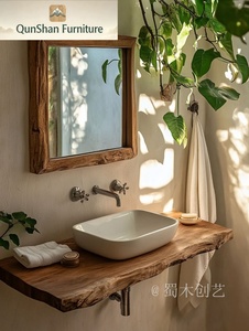 <span class=keywords><strong>Estante</strong></span> Flotante de Madera Maciza con Borde Natural |   <span class=keywords><strong>Estante</strong></span> de Almacenamiento de <span class=keywords><strong>Pared</strong></span> Estrecho Irregular Zen para Decoración y Almacenamiento del Hogar - Product Image 2