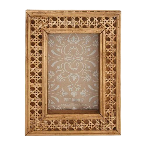 Arabic Pattern Handmade Eco-Friendly Wooden Engraved Photo Frame | Vintage Geometric Design Solid Wood Tabletop Frame Home