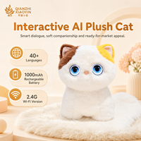AI Calico Kedi Peluş Oyuncak Çift 1.28 inç Ekran Kuyruk Sallama Dokunmatik Uyandırma 10+ İfade ChatGPT 40+ Dil Sesli Klonlama Hafızası 2.4G WiFi