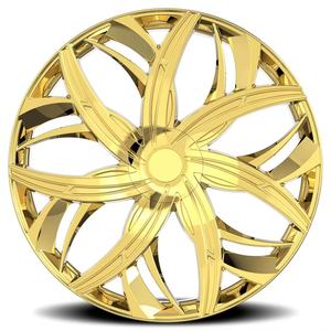 Jantes en alliage premium SJ 1 pièce, finition chrome doré, 18, 20, 22, 24 pouces pour voitures classiques Impala, Caprice, Monte Carlo, style vintage - Product Image 2