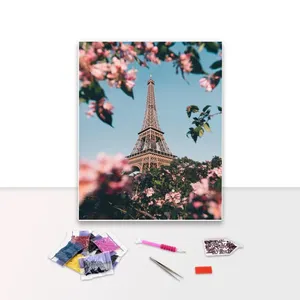 Kits de pintura de diamantes 5d Diy flor Rosa Torre Eiffel pintura taladro completo Ab diamantes diseño personalizado decoración del hogar hecha a mano