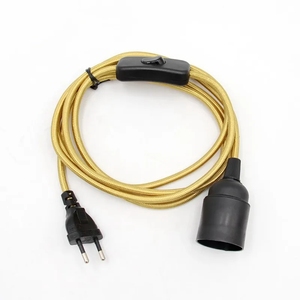 <span class=keywords><strong>Cable</strong></span> <span class=keywords><strong>Textil</strong></span> de 2 Metros <span class=keywords><strong>con</strong></span> <span class=keywords><strong>Enchufe</strong></span> Europeo de 220V, Portalámparas E27, <span class=keywords><strong>Cable</strong></span> de Alimentación <span class=keywords><strong>con</strong></span> <span class=keywords><strong>Interruptor</strong></span> de Encendido/Apagado para Kits de Iluminación Colgante - Product Image 5