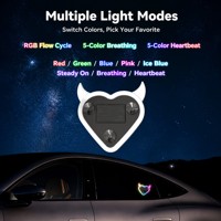 Lampe d'ambiance LED solaire pour voiture, cœur de démon, néon, RGB multicolore, allumage/extinction automatique, décoration de fenêtre, universelle, ABS, murale