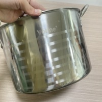 Ensemble de 4 casseroles épaissies en acier inoxydable grande capacité avec couvercle, batterie de cuisine multi-tailles, faitout profond