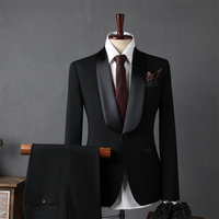 Costume d'affaires classique ajusté pour homme, style coréen, pour garçons d'honneur, col en V, anti-plis
