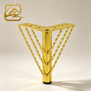 <b>Sofa</b> Metal Stand Support Legs Patas De Muebles Premium Feets Nonslip 3 Wire Gold Leg for <b>Bed</b> Cabinet Chair - Product Image 1