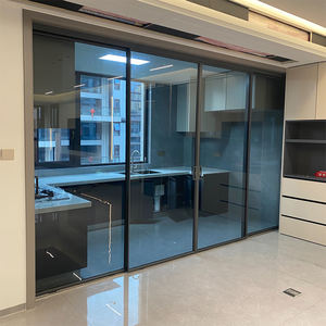 ZEYI Portes coulissantes modernes en alliage d'aluminium ultra-minces Panneaux <span class=keywords><strong>de</strong></span> verre internes à <span class=keywords><strong>seuil</strong></span> affleurant Isolation phonique <span class=keywords><strong>Porte</strong></span> coulissante automatique - Product Image 1