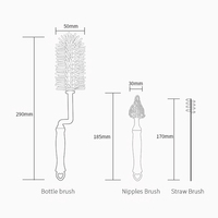 Silikon Baby flasche Nippel Stroh bürste Set Upgrade Gummi Reinigung Waschmaschine Kit für Säugling Schnuller Zitzen Düse