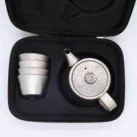 PINKAH Bouilloire à thé en titane pur à 99,99 %, ensemble cadeau, design classique pour le camping avec tasse à thé et filtre, sans BPA, passe au lave-vaisselle