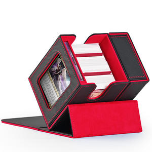 Boîte de rangement pour cartes en cuir PU JUZI en gros avec plateau à dés, présentoir <span class=keywords><strong>Commander</strong></span>, boîte de jeu TCG personnalisée de haute qualité - Product Image 1