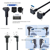 Adaptateur USB-A vers Type-C 3.0 à angle droit de 90 degrés avec mécanisme de verrouillage des données, en cuivre sans oxygène, pour caméras industrielles et applications VR