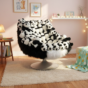 Sillón Reclinable de Peluche con Forma de Panda, Sillón Giratorio Nórdico, Sofá Acolchado con Forma de Animal, <span class=keywords><strong>Muebles</strong></span> para Sala de Estar - Product Image 5