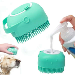 Nuevo cepillo de champú para mascotas, cepillo de pelo de perro de silicona, cepillo de baño para perros - Product Image 1