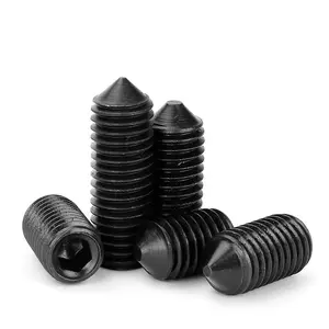 DIN914 vis de réglage à pointe conique 1/2-20X3/4 "vis de réglage à pointe conique en acier au carbone noir à six pans creux