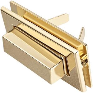 Uxcell Sets Rectangular <b>Purses</b> Twist Lock Mm X Mm Clutches Closures For DIY Bag Making Light Gold - Product Image 3