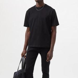 中国工厂批发男士定制Dtg饮料100% 棉黑色超大重量级丝网印刷t恤供应商 - Product Image 4