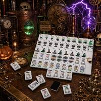 Jeu de Mahjong américain complet, ensemble de 160 tuiles en acrylique durable, noir, livraison rapide, série Halloween Ghost, jeu de société miniature portable