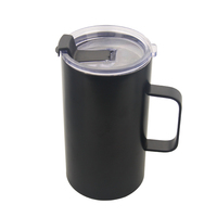 Mug de voyage en acier inoxydable avec logo personnalisé, poignée, double paroi, isolation sous vide, tasse de bureau, plusieurs couleurs disponibles