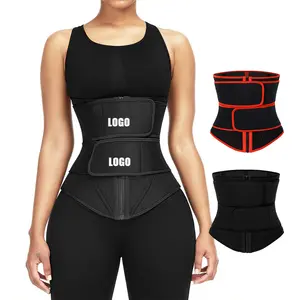 自定义标志新锻炼减肥腹部控制整形器压缩双皮带女士氯丁橡胶腰部训练师紧身胸衣
