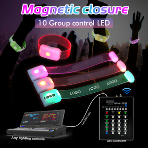 Светодиодные браслеты SOFFA с 10 зонами управления, магнитные, из ТПУ, рекламные браслеты - Product Image 2