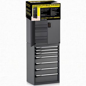 Fami Master Key Comfort C0-Eh=36x27 Drawer <b>Cabinet</b> 7 Drawers L714 D598 H2000 Dark <b>Grey</b> Ral7000 Tool Storage - Product Image 2