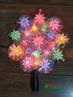 Fleurs en paillettes, cadre en PVC blanc chaud éclairé, décoration de sapin de Noël portable, lampe de sommet de sapin de Noël, cadeau de Noël