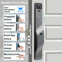 Interphone vidéo Tuya App WiFi, serrure intelligente entièrement automatique, reconnaissance faciale numérique, serrure de porte d'entrée avec caméra