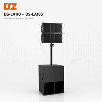 Sistema de Subwoofer Activo DSZ DS-LA110+DS-LA118S de 18 Pulgadas con Carcasa Metálica y Caja de Madera de Abedul