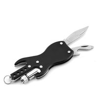 Couteau combiné pour l'extérieur avec lampe, forme de guitare, cadeau, ouvre-clé, couteau pliant multifonctionnel