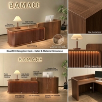 Meubles commerciaux sur mesure, comptoir de caisse en bois, table de réception moderne et simple pour salon de beauté et bureau d'entreprise