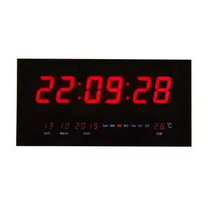 wholesale new product rectangle led wall clock memory function custom led digital clock